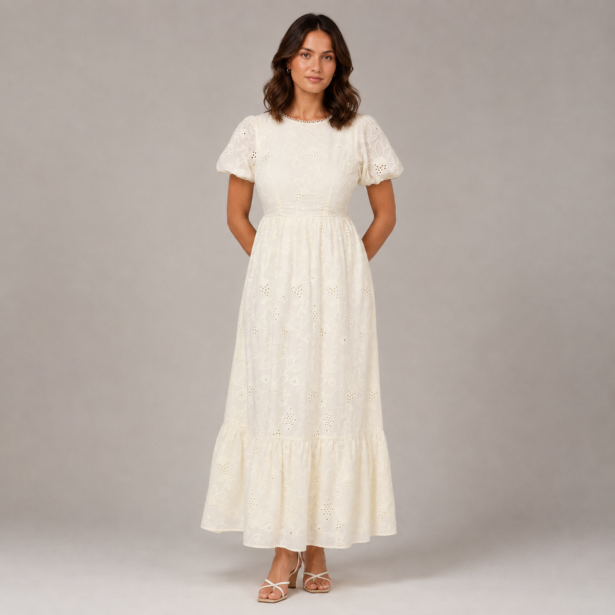 Janice Broderie Maxi Dress
