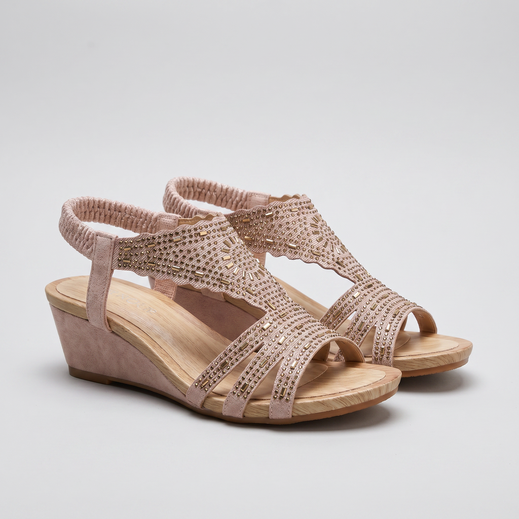 Lunaria Rhinestone Wedge Sandals