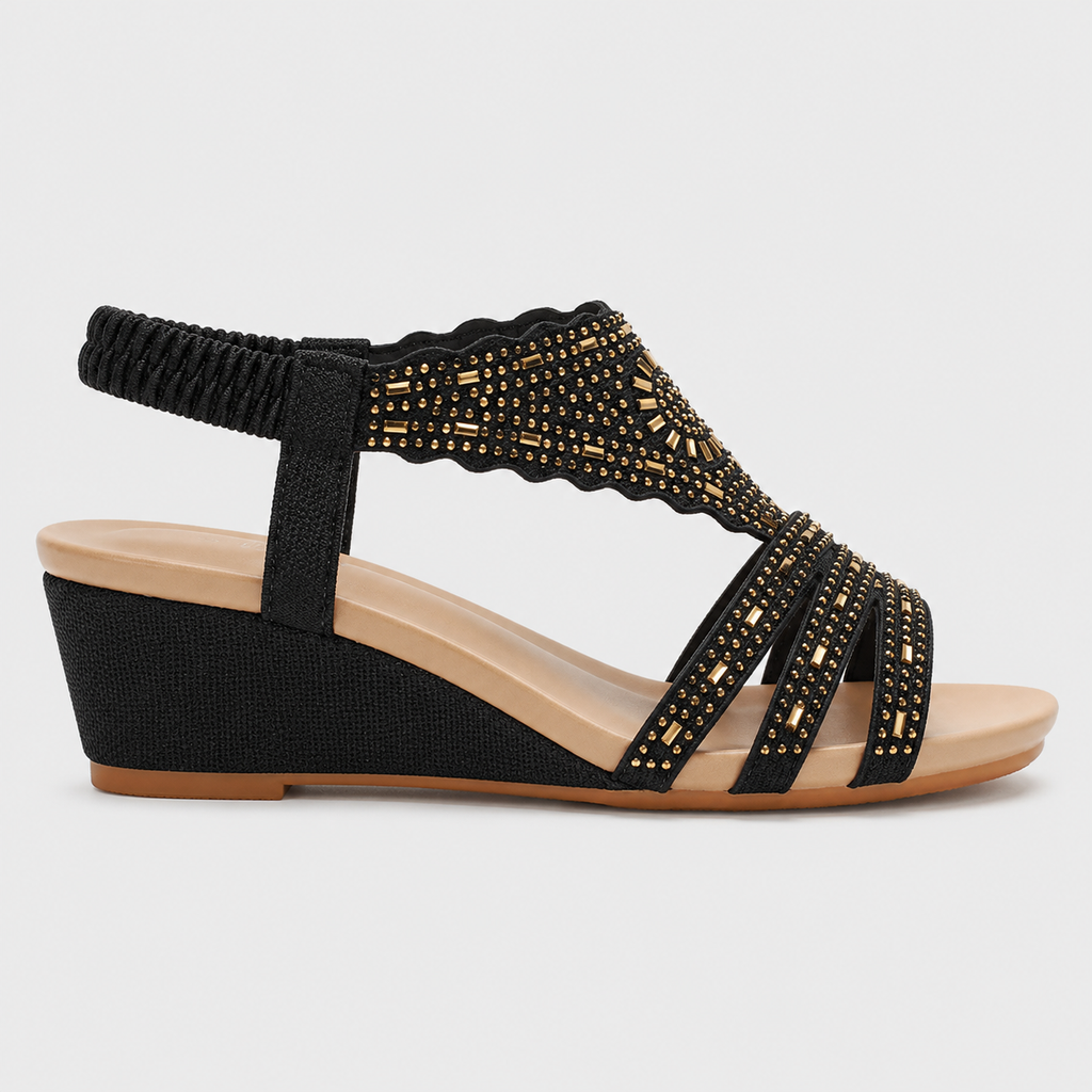 Lunaria Rhinestone Wedge Sandals