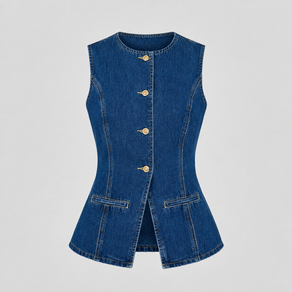 Rosalie Denim Button Top