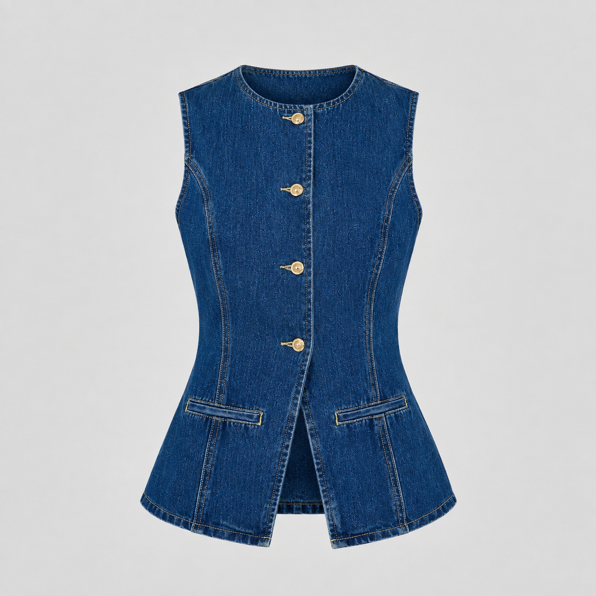 Rosalie Denim Button Top