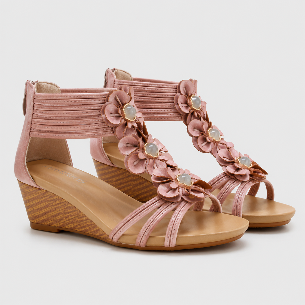 Seraphina Floral Wedge Sandals