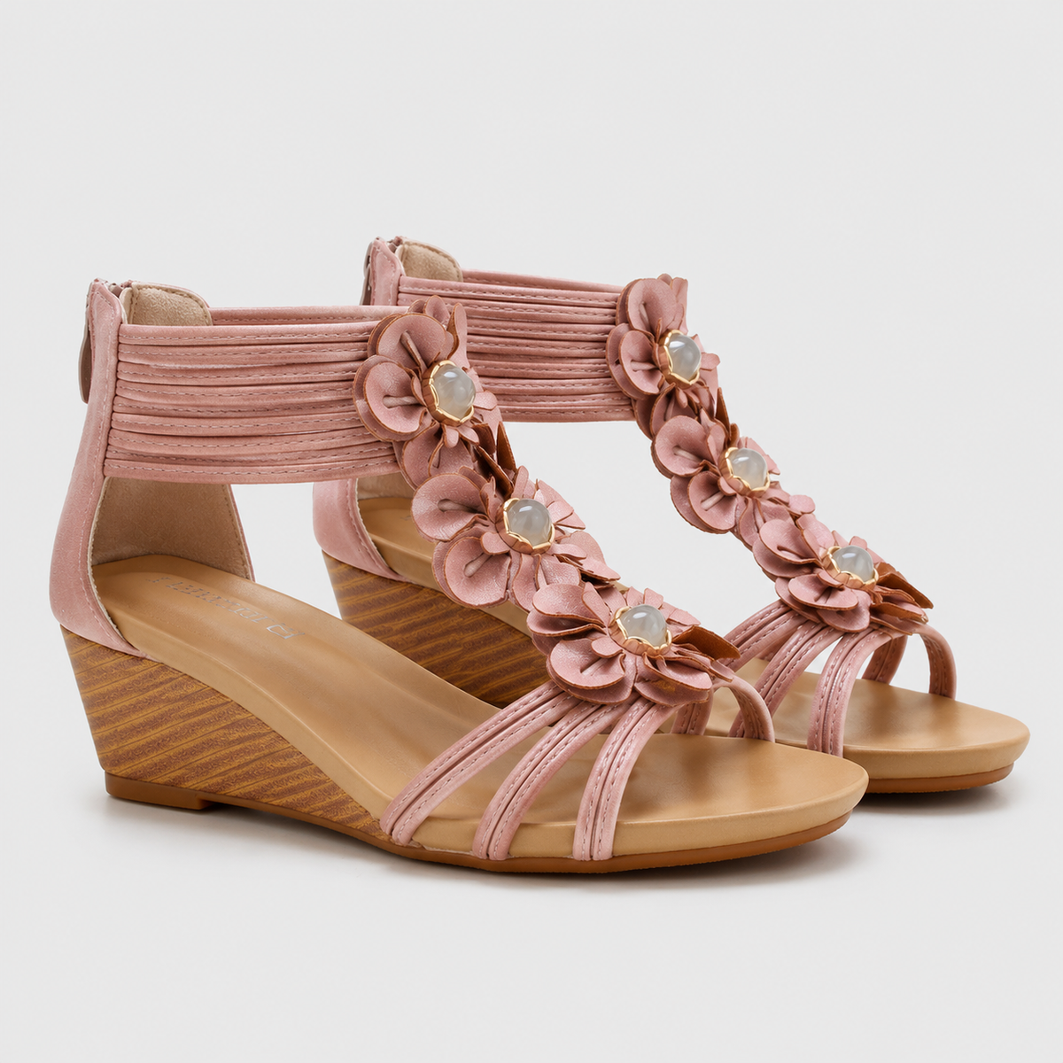 Seraphina Floral Wedge Sandals