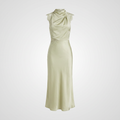 Anabelle Halter Neck Lace Maxi Dress - Sage Green