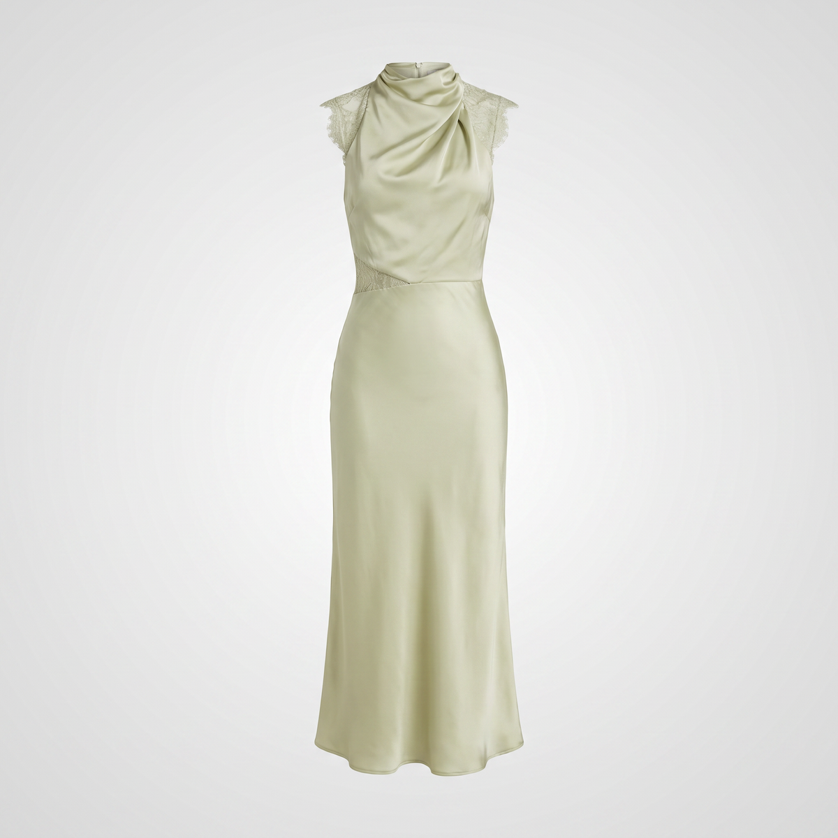 Anabelle Halter Neck Lace Maxi Dress - Sage Green