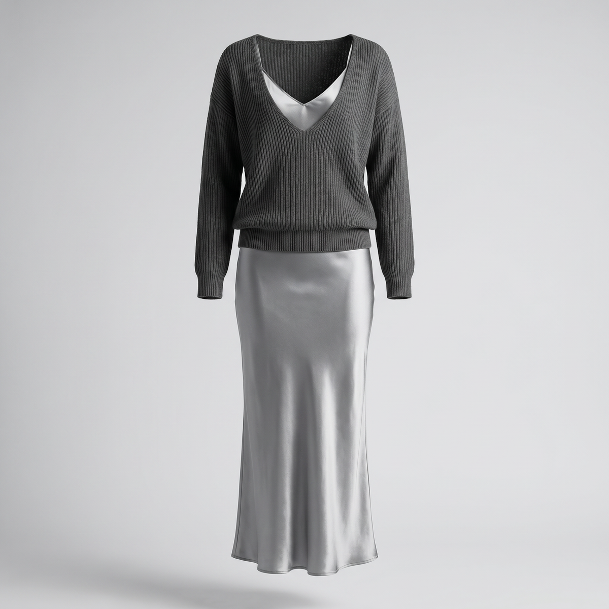 Audrey Satin Midi Dress