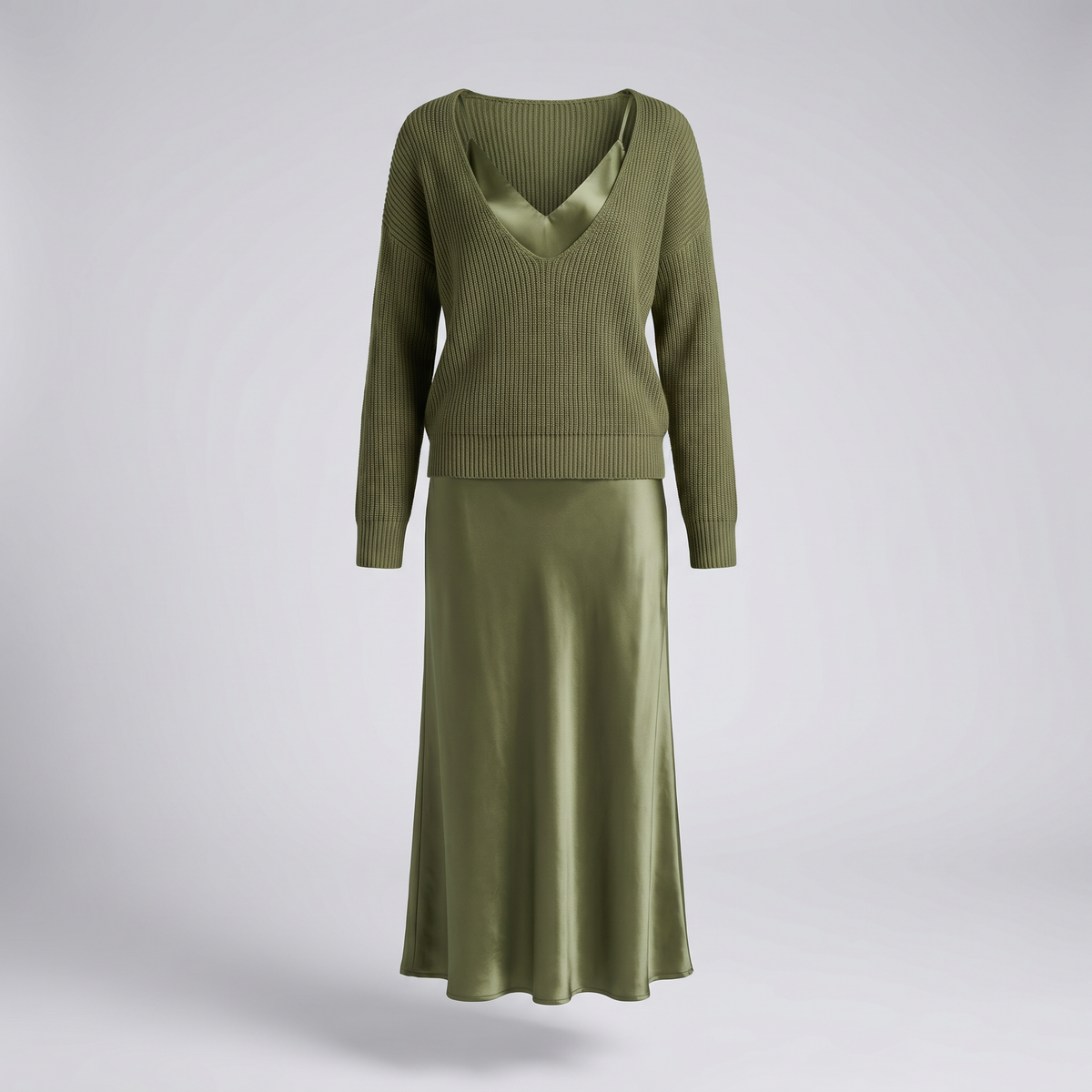 Audrey Satin Midi Dress