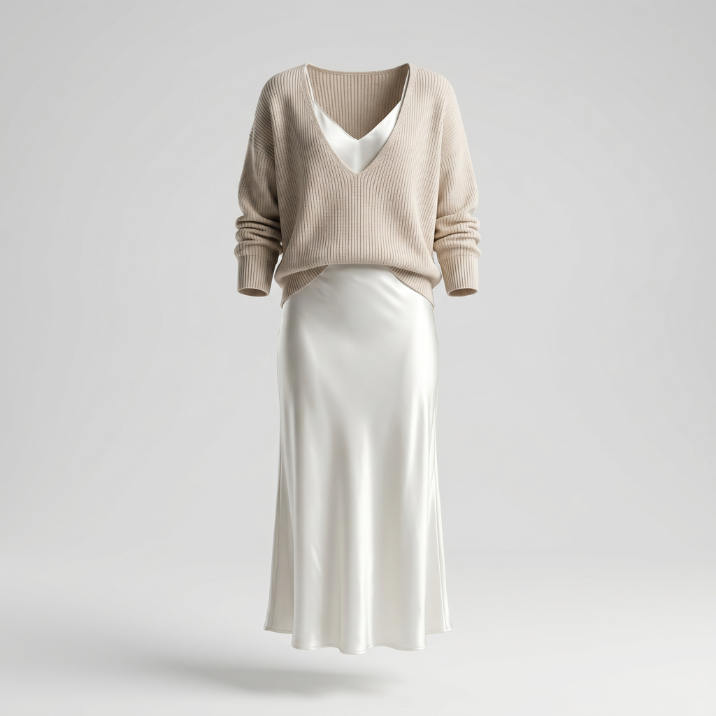 Audrey Satin Midi Dress