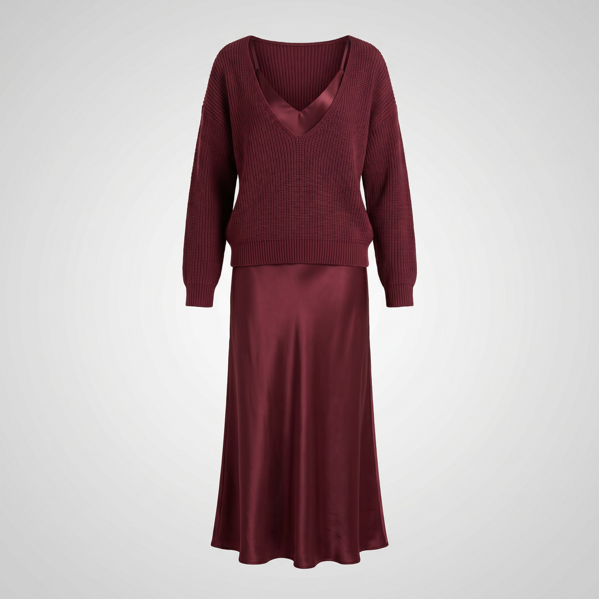 Audrey Satin Midi Dress