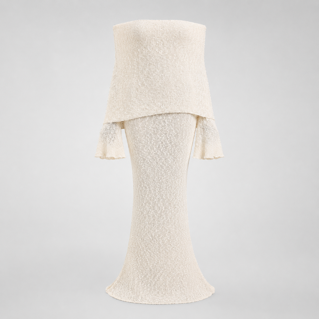 Marisol Off-Shoulder Bouclé Maxi Dress